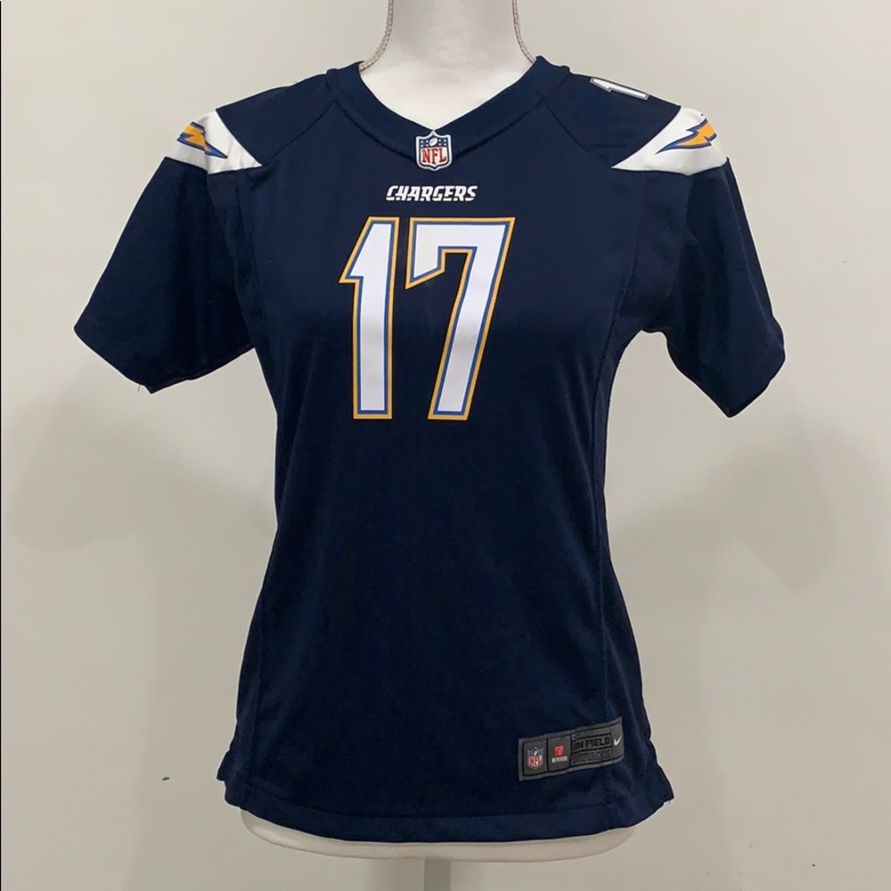 LA Chargers Girl’s Large Rivers Jersey, Navy Blue